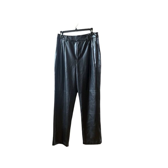 NWT Rails Jo Faux Vegan Leather High Waisted Ankle Crop Pleated Pants Black 6 - Picture 7 of 12